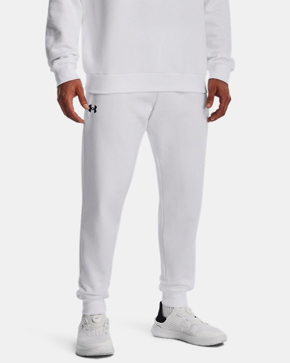 Pantalon de jogging UA Rival Fleece pour homme, White, pdpMainDesktop image number 0